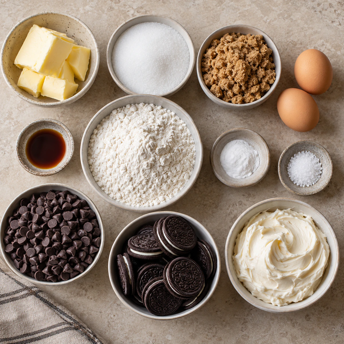 Exact measured ingredients for Choco-Cream Dream Cookies