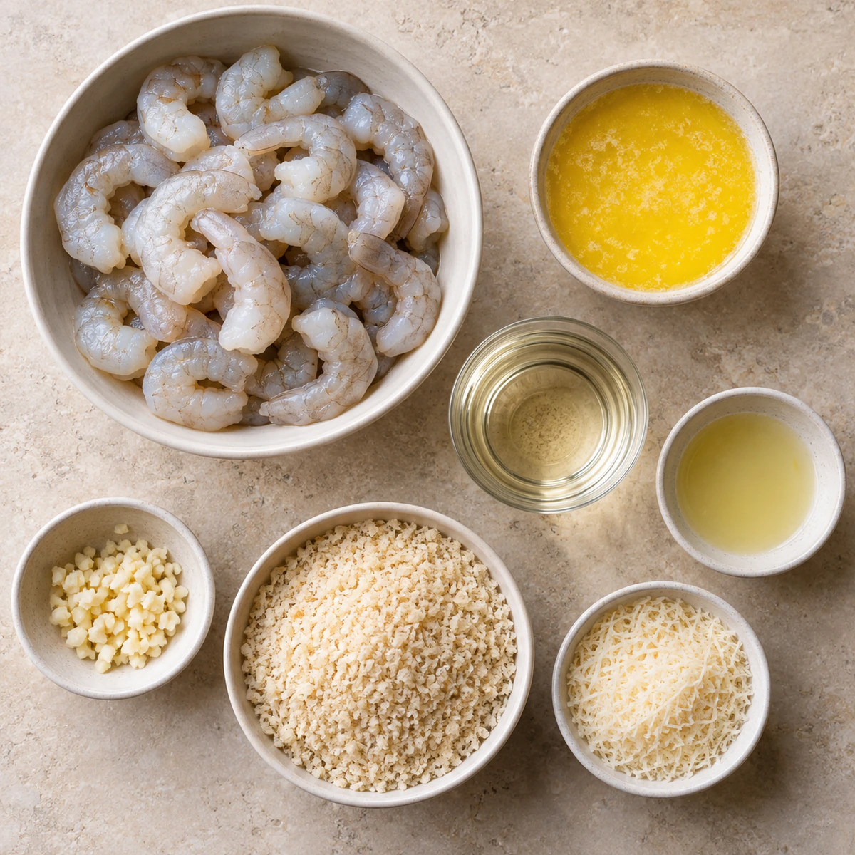 Exact measured ingredients for Magic Crispy Baked Shrimp