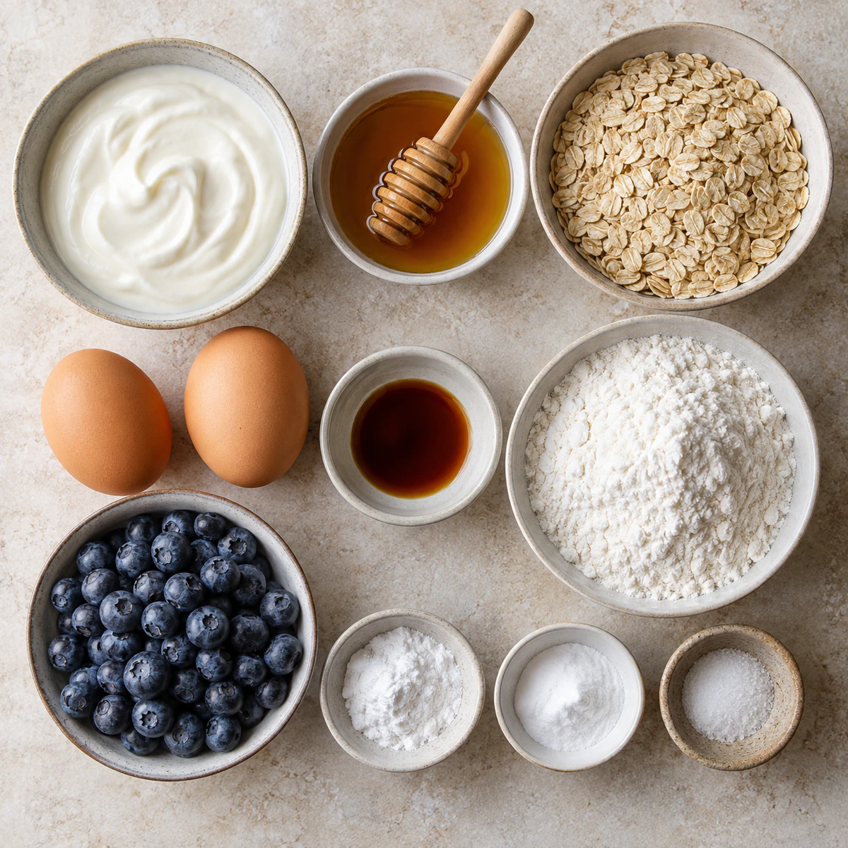 Exact measured ingredients for Blueberry Breakfast Cake