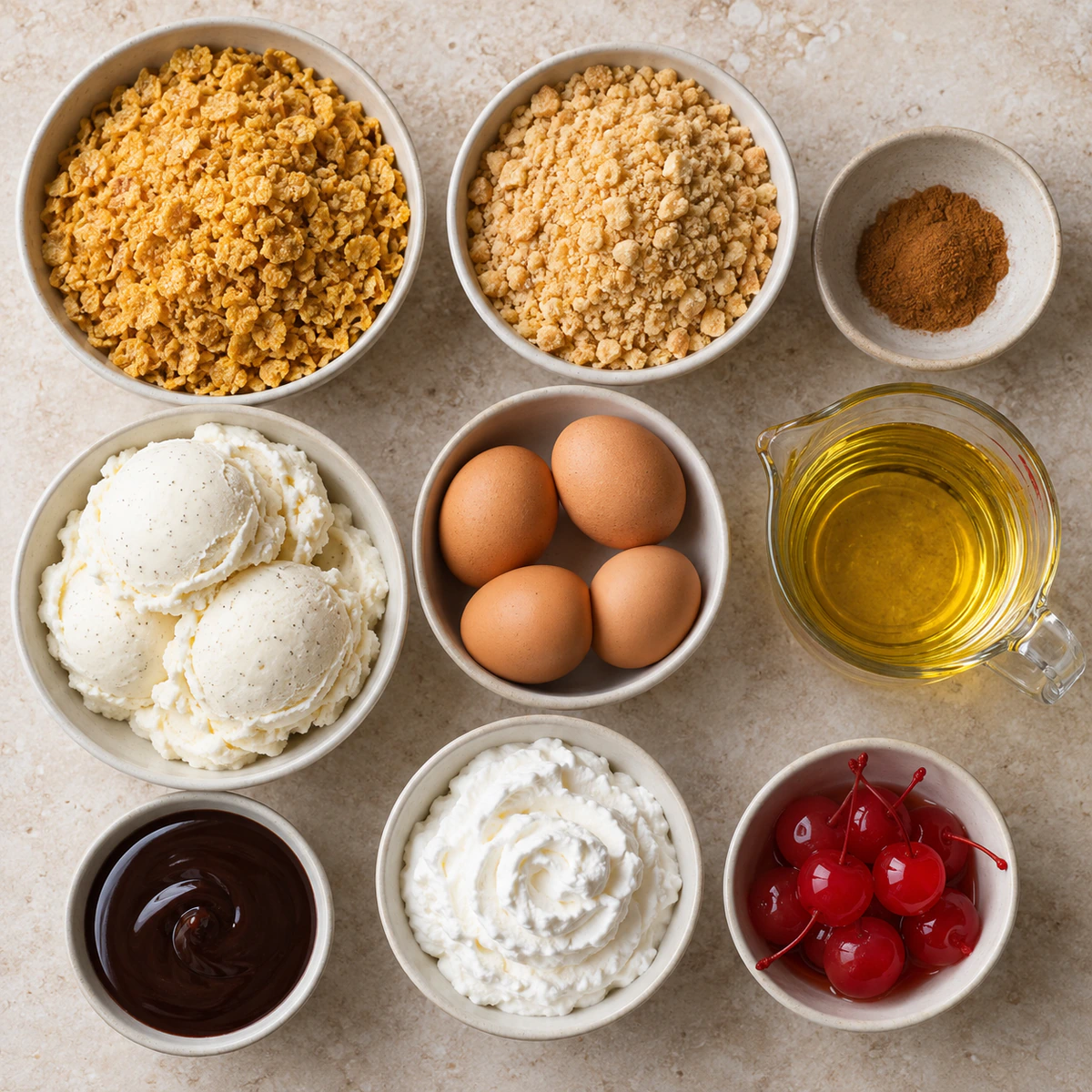 Exact measured ingredients for Fried Ice Cream
