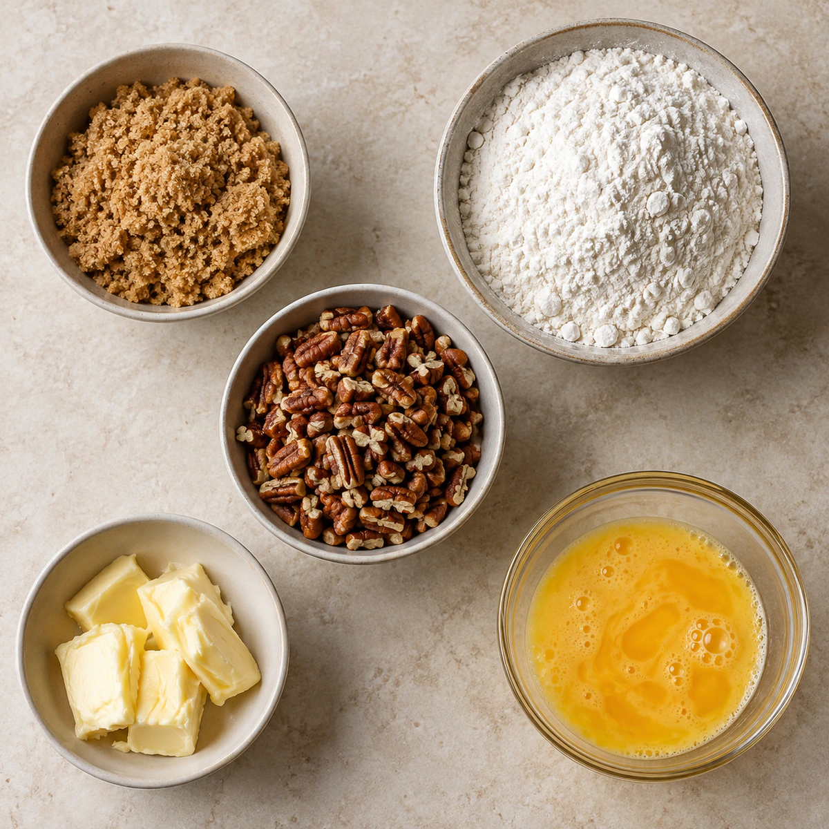 Exact measured ingredients for Pecan Pie Muffins