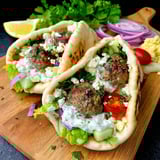 Greek Meatball Pitas