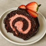 Easy Chocolate Swiss Roll with Strawberry Buttercream