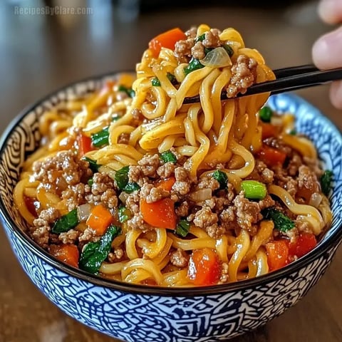 Mongolian Ground Beef Noodles