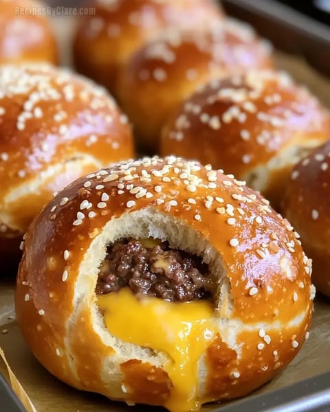 Cheeseburger Pretzel Bombs