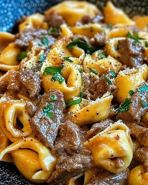 Philly Cheesesteak Tortellini Pasta