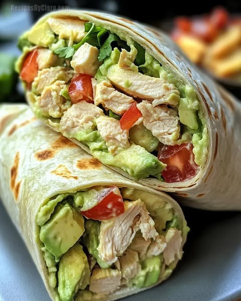 Avocado Chicken Salad Wrap Delight