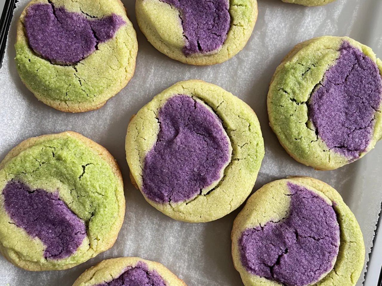 Vibrant Matcha Ube Cookies - Japanese and Filipino Fusion - Recipes by Clare