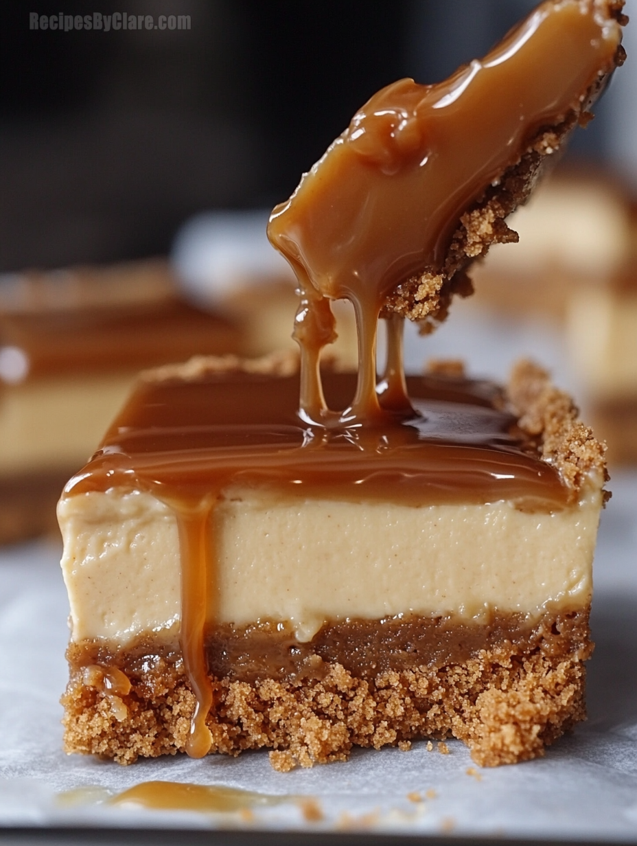 Cookie Butter Caramel Cheesecake Slice