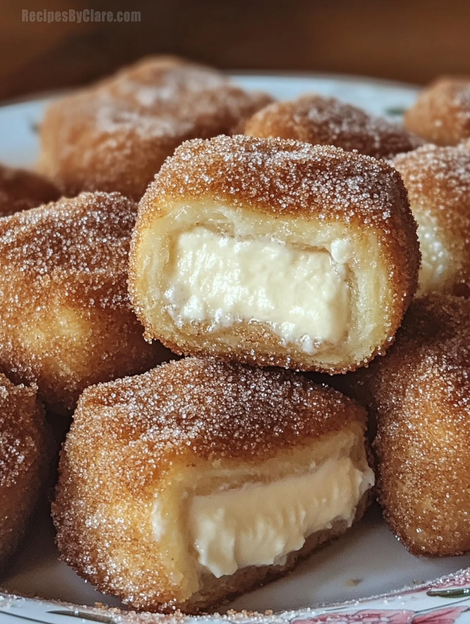 Churro Stuffed Cheesecake Bites