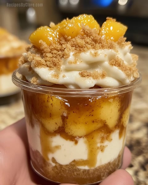 Peach Cobbler Cheesecake Cups