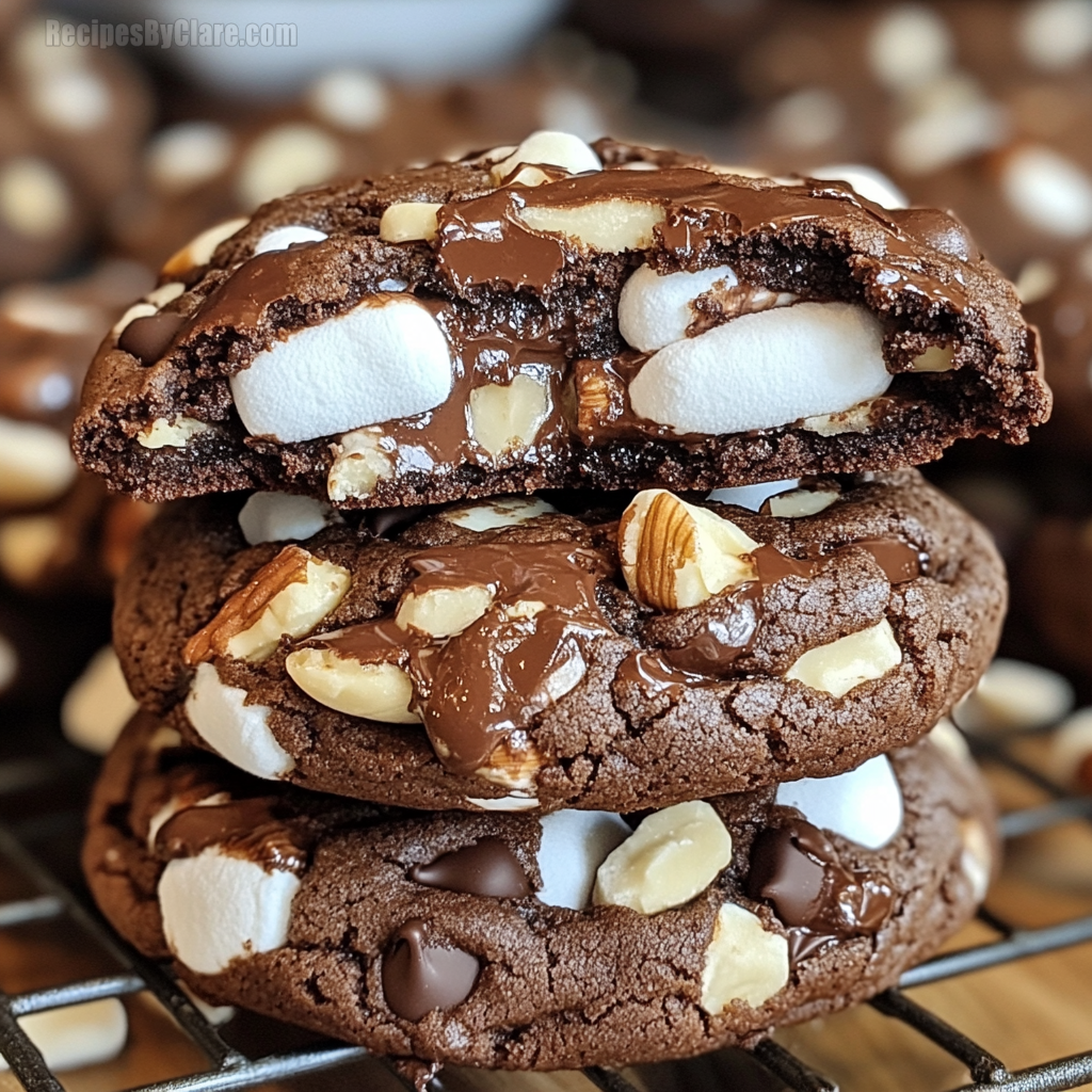 Rocky Road Cookies Stuffed With Marshmallow