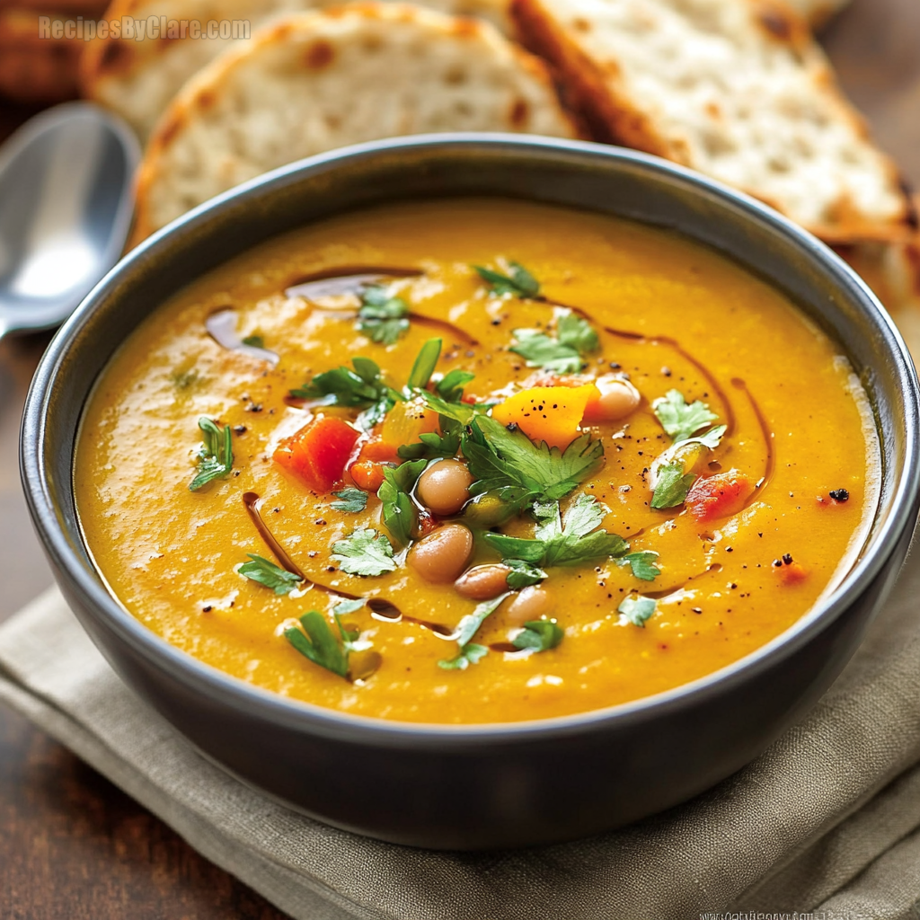 Baked Kabocha Squash & Butter Bean Soup