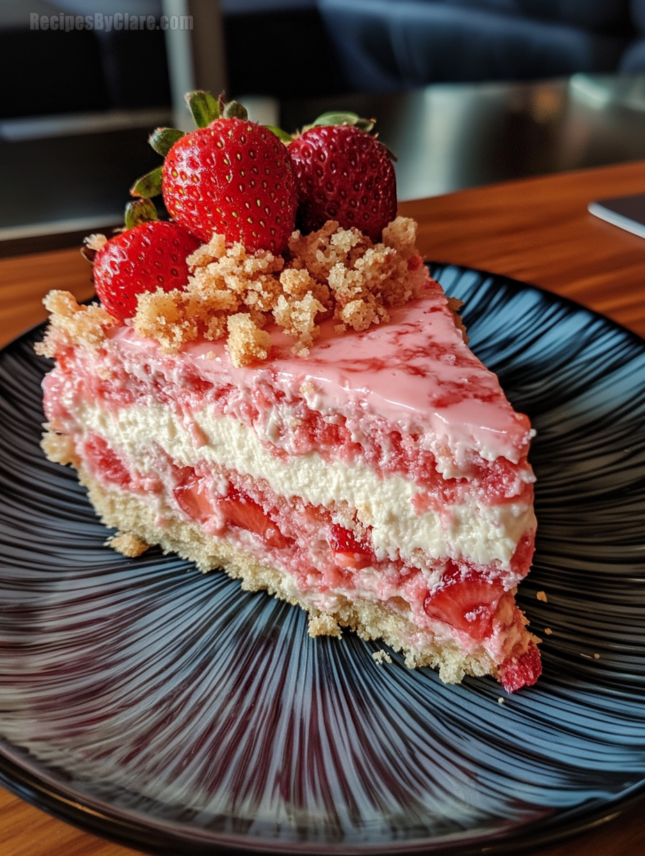 Strawberry Crunch Cheesecake Cake