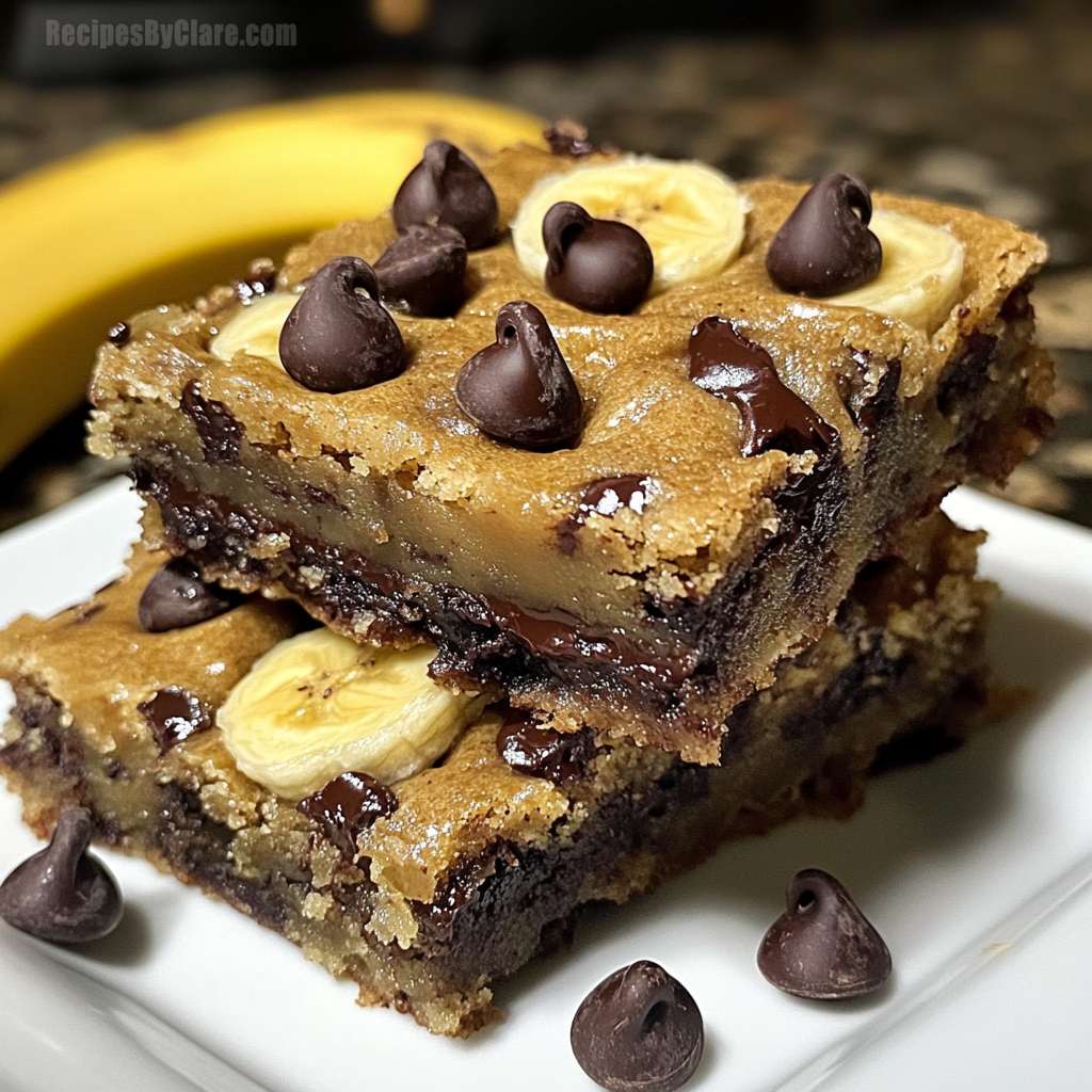 Decadent Banana Chocolate Chip Bars