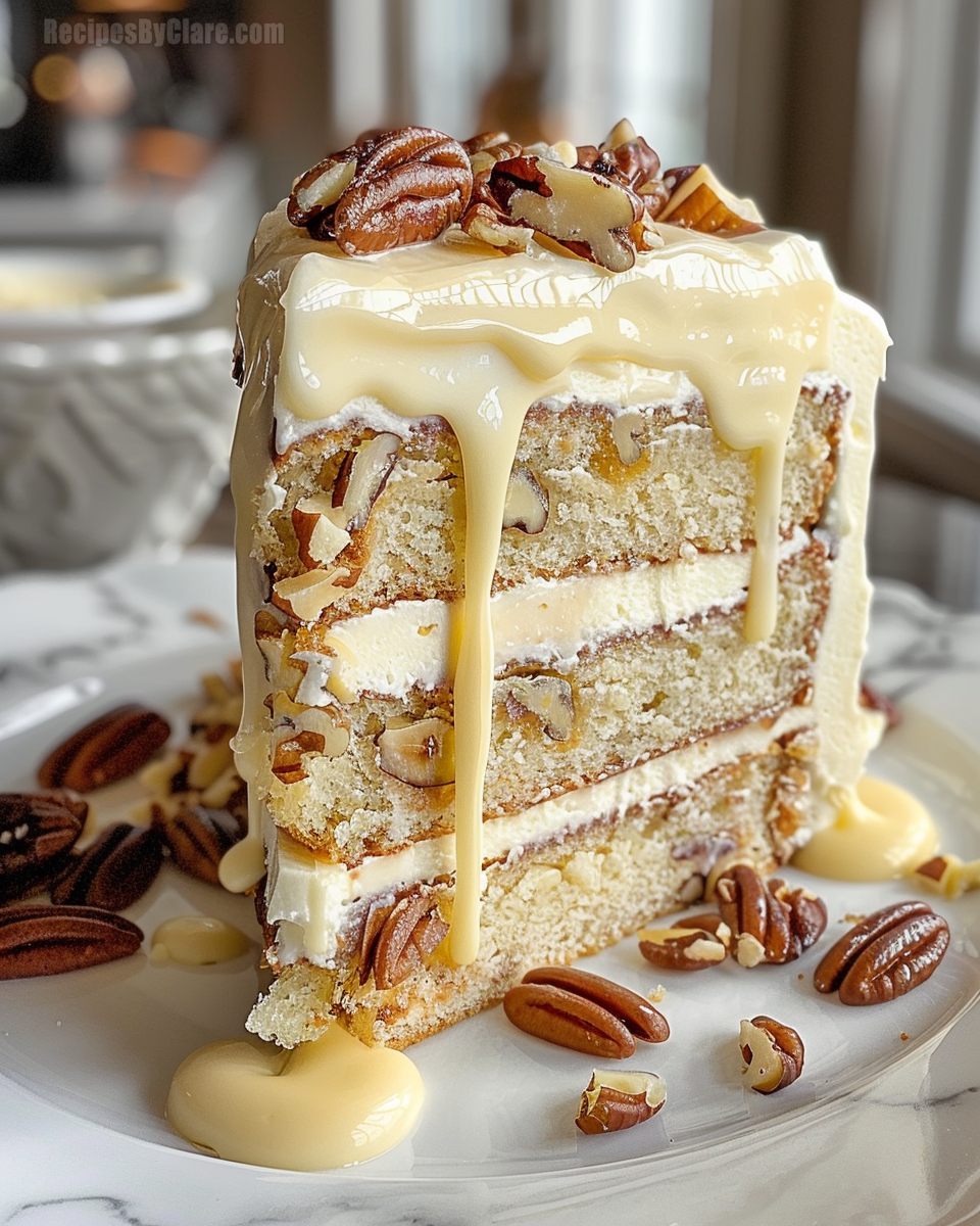 White Chocolate Pecan Layer Cake