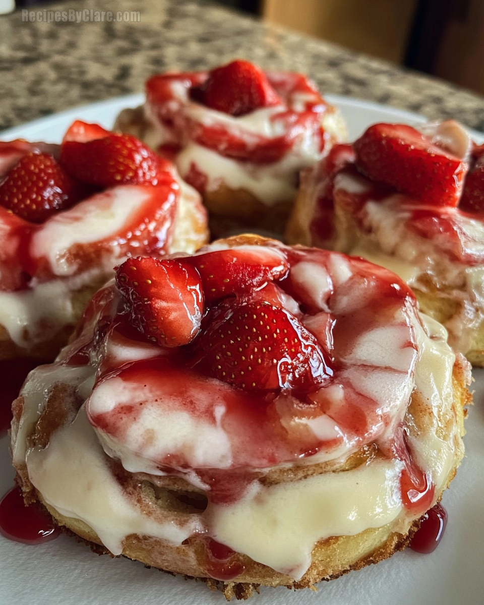 Strawberry Cheesecake Cinnamon Rolls