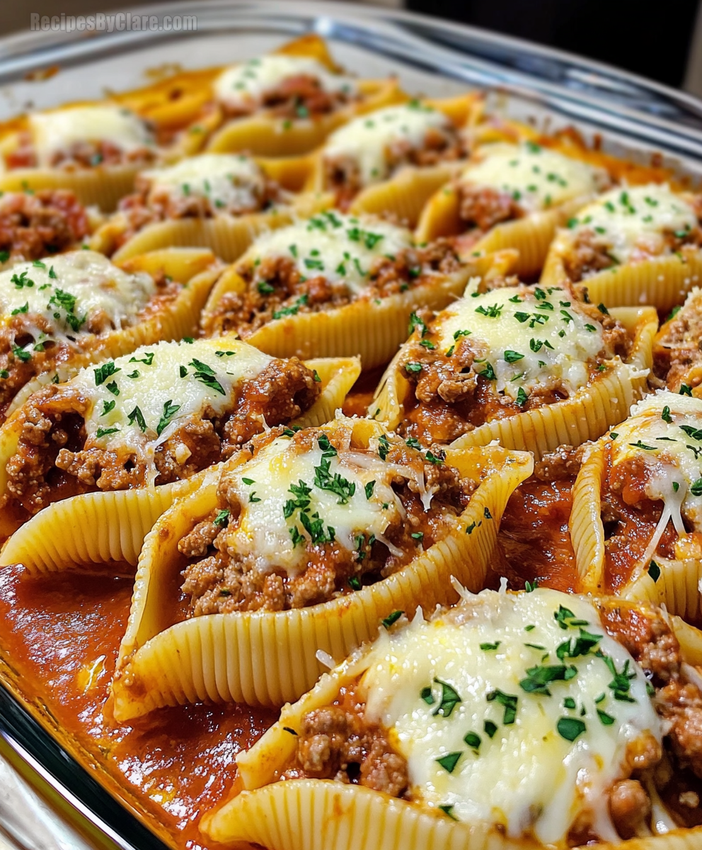 Creamy Ricotta Beef Stuffed Shells Pasta