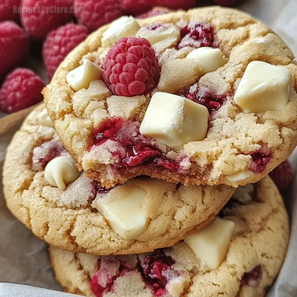 Gooey Raspberry White Chocolate Cookies