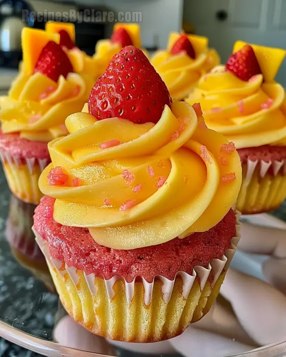 Strawberry Mango Margarita Cupcakes