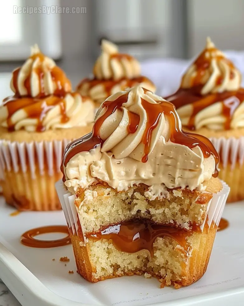 Gooey Salted Caramel Cupcakes