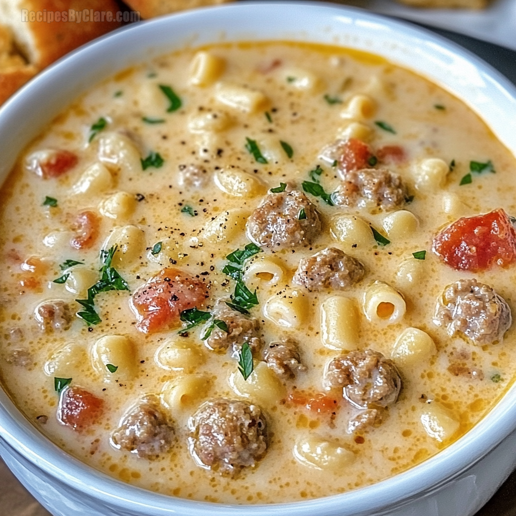 Creamy Parmesan Italian Sausage Ditalini Soup