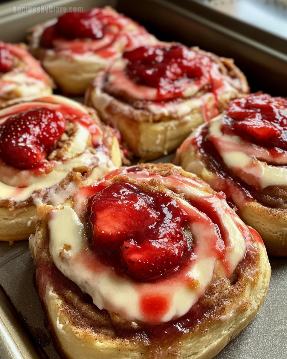 Strawberry Cheesecake Cinnamon Rolls