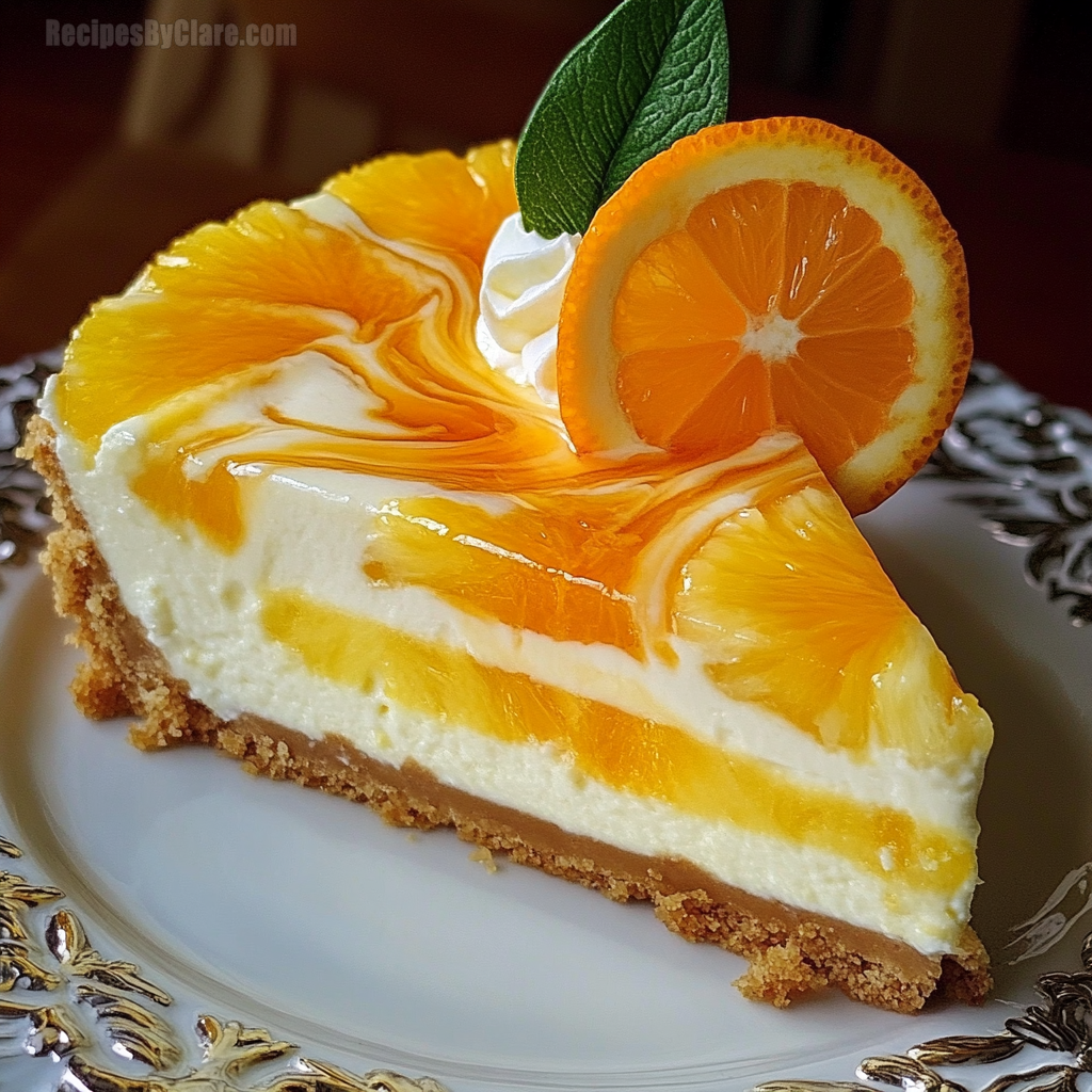 Southern Pineapple Orange Swirl Cheesecake