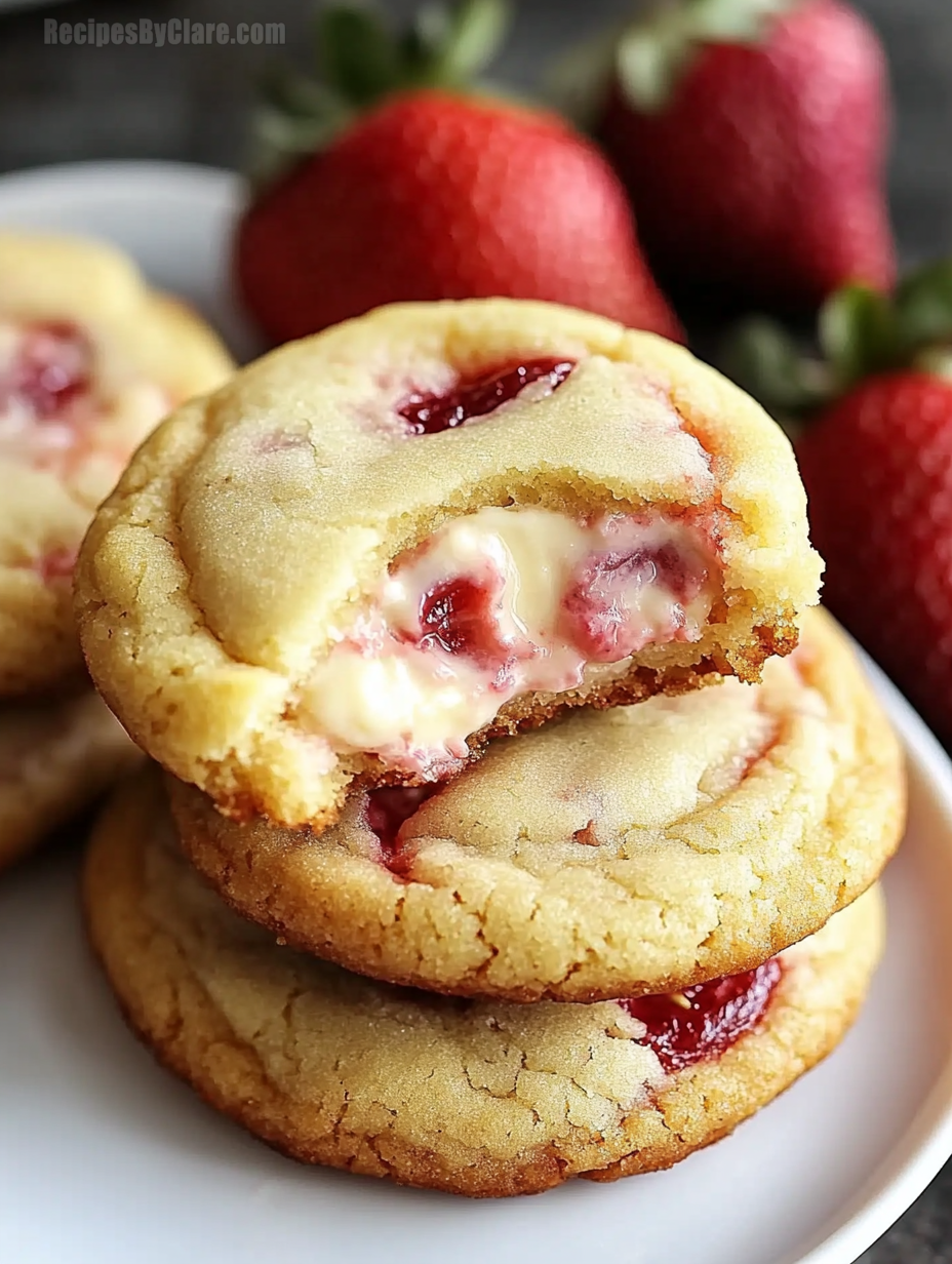 Strawberry Cheesecake Stuffed Cookies