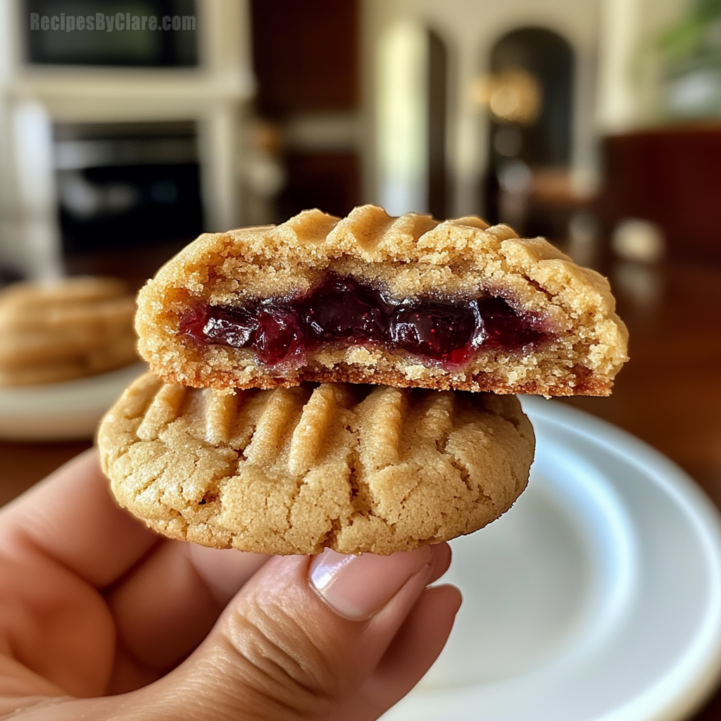 Peanut Butter And Jelly Stuffed Cookies