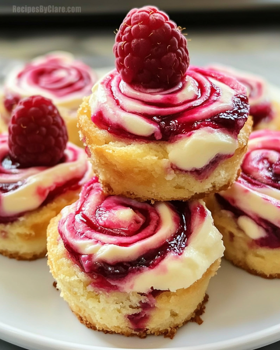 Homemade Raspberry Swirl Cheesecake Bites