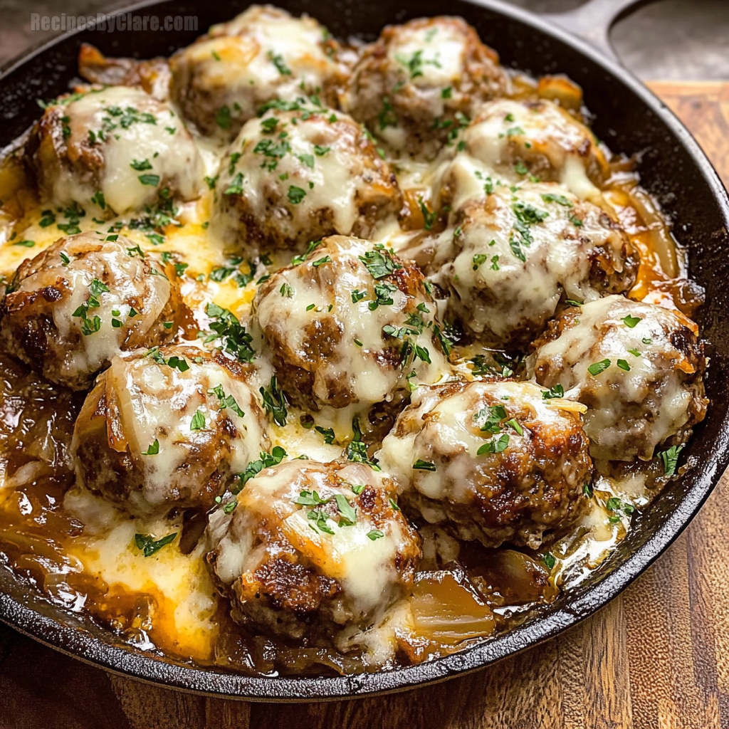 French Onion Meatballs