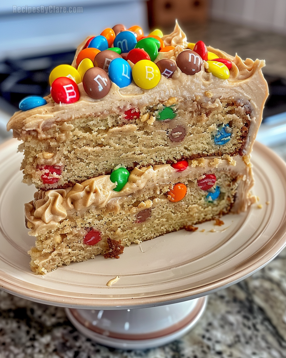 M&M's Peanut Butter Cake with Peanut Butter Frosting