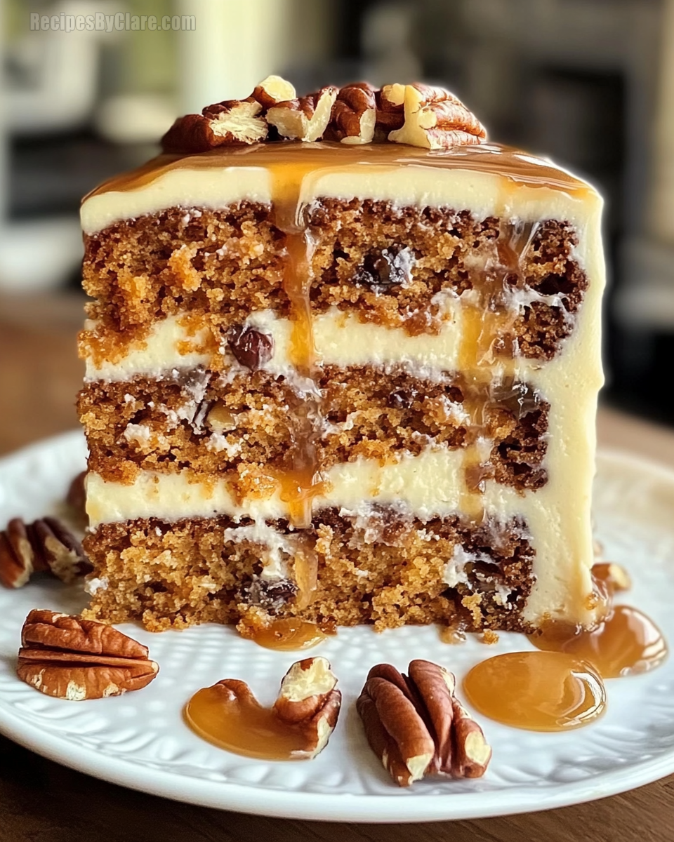 Heavenly Caramel Pecan Carrot Cake