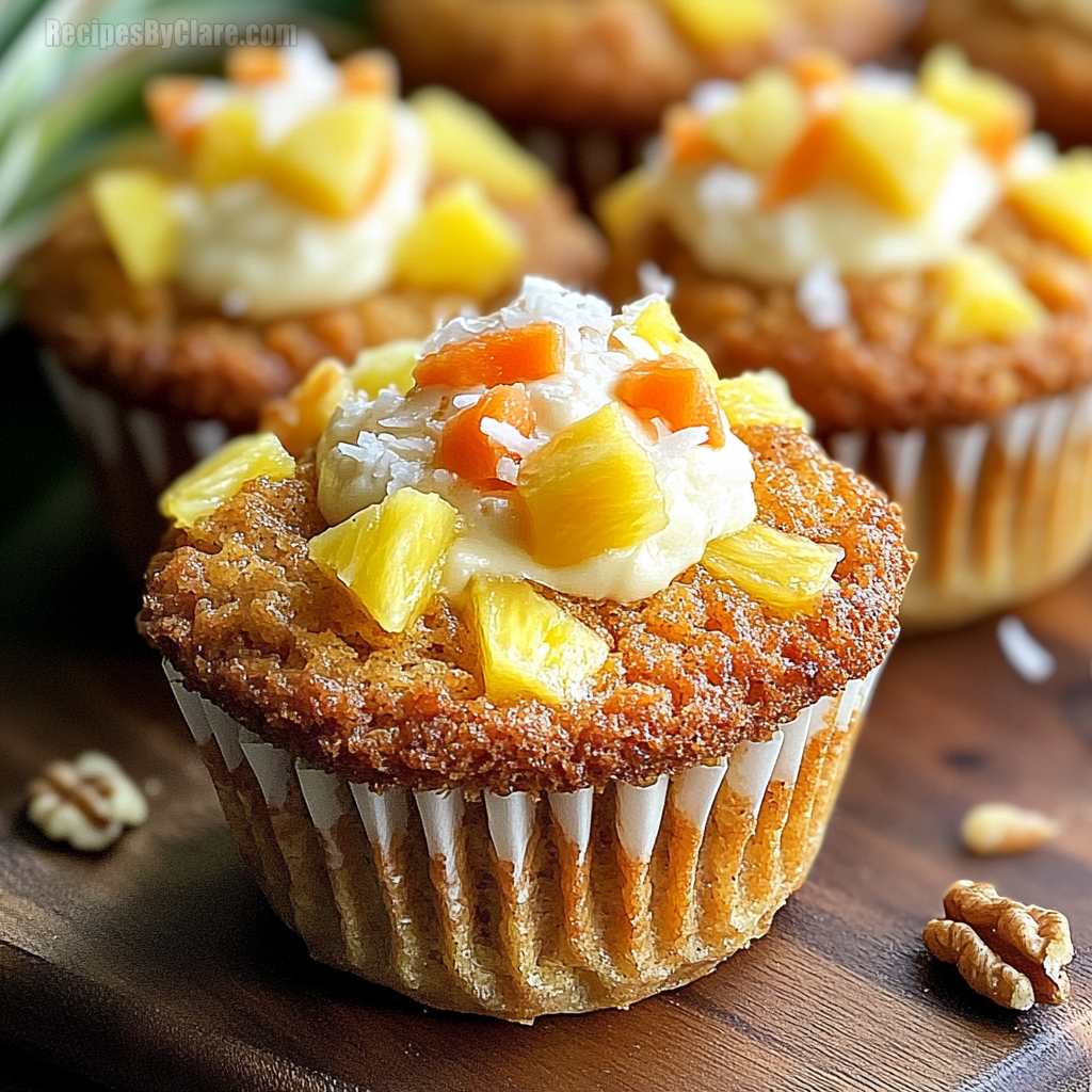 Hawaiian Pineapple Carrot Muffins