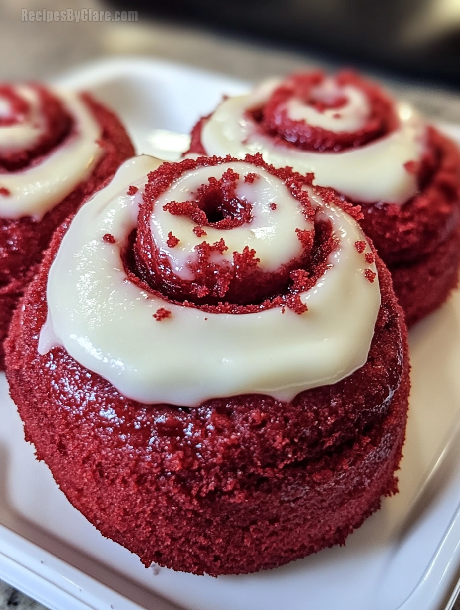 Red Velvet Cinnamon Rolls with Cream Cheese Icing