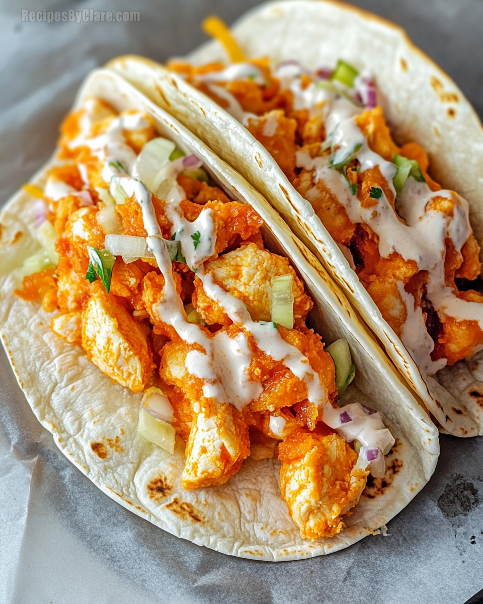 Fried Buffalo Chicken Tacos