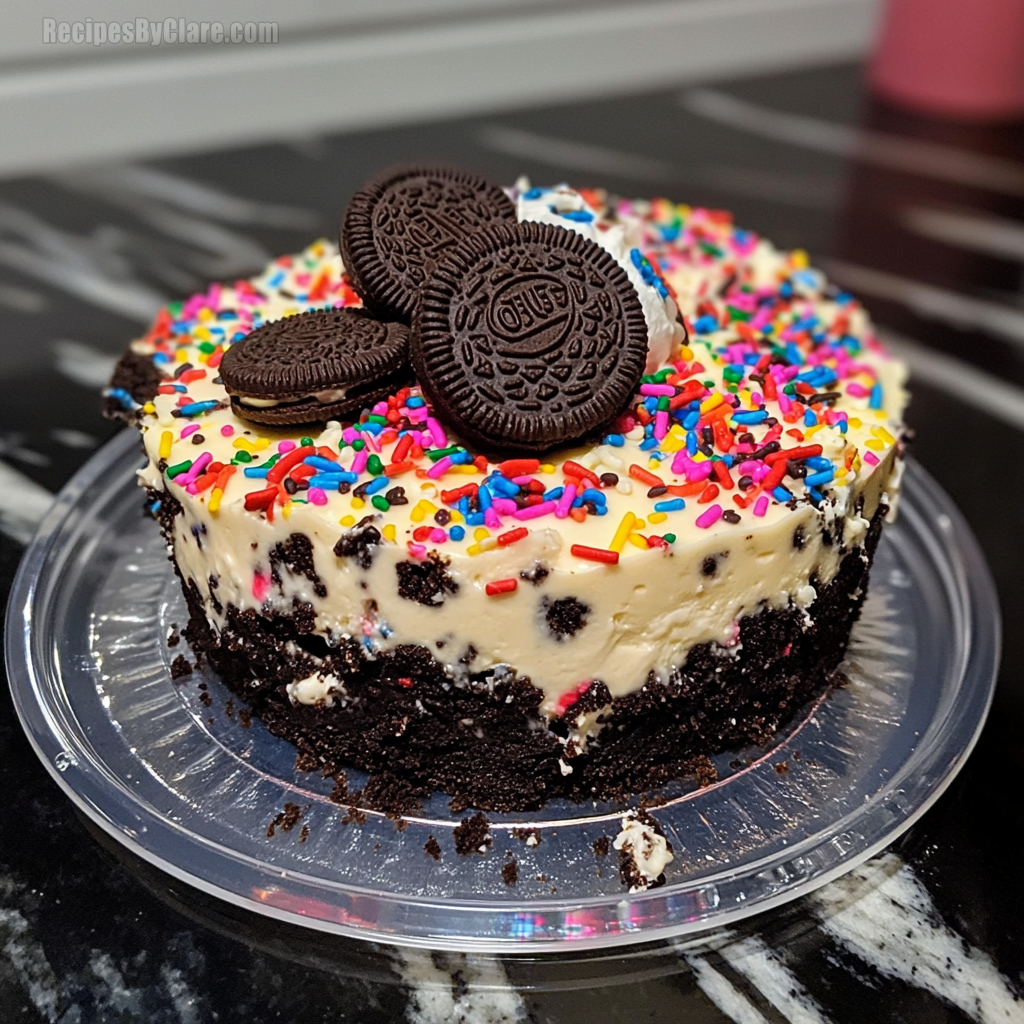 No-Bake Oreo Cheesecake with Sprinkles