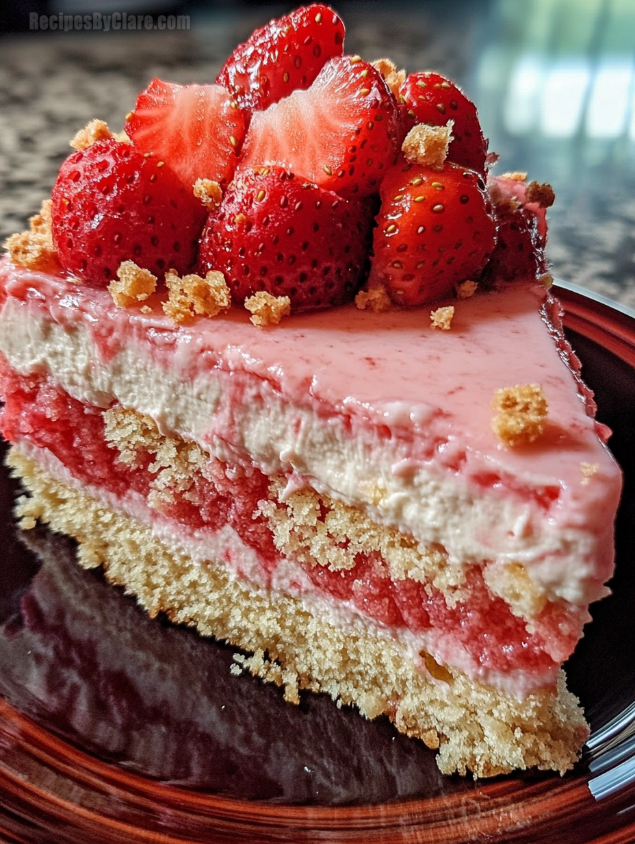 Strawberry Crunch Cheesecake Cake