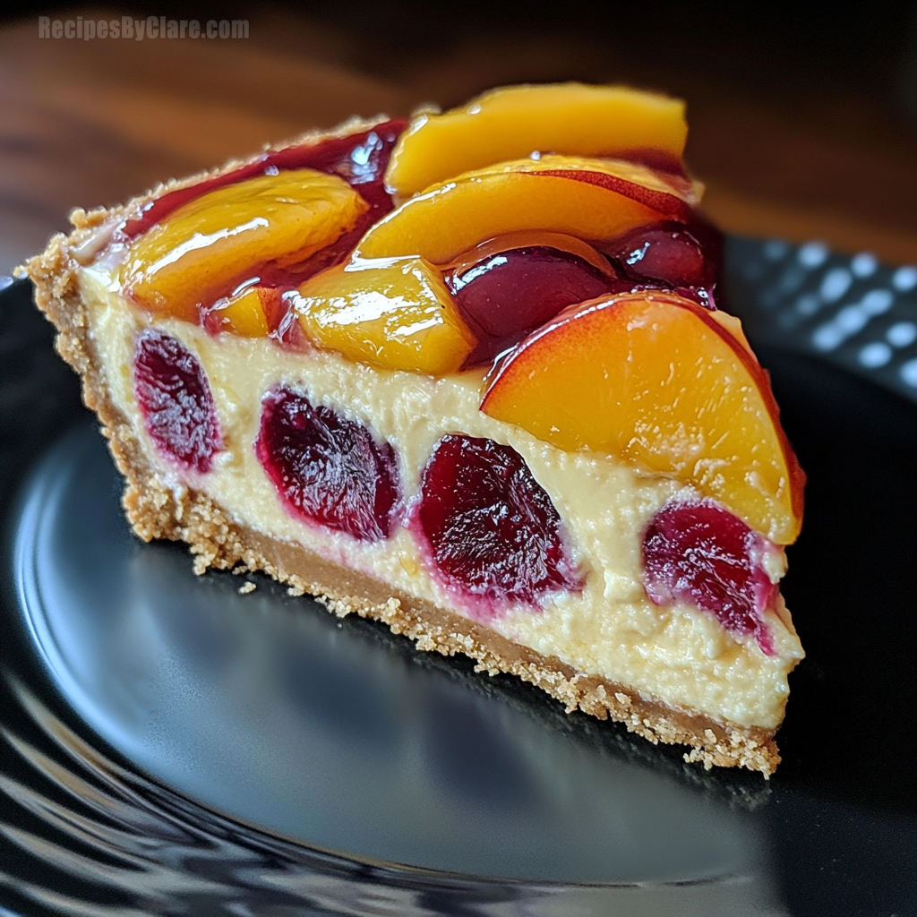 Summer Peach Plum Cheesecake