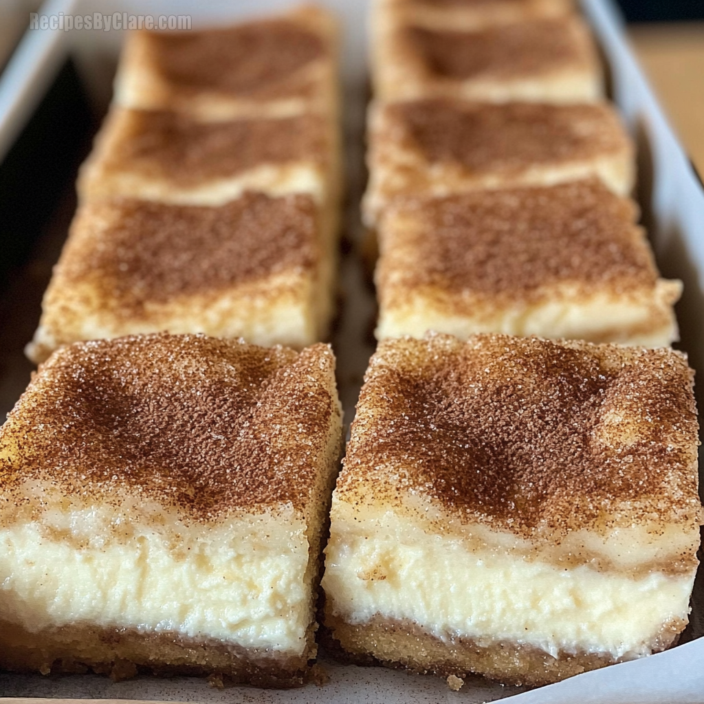 Cinnamon Churro Cheesecake Bars