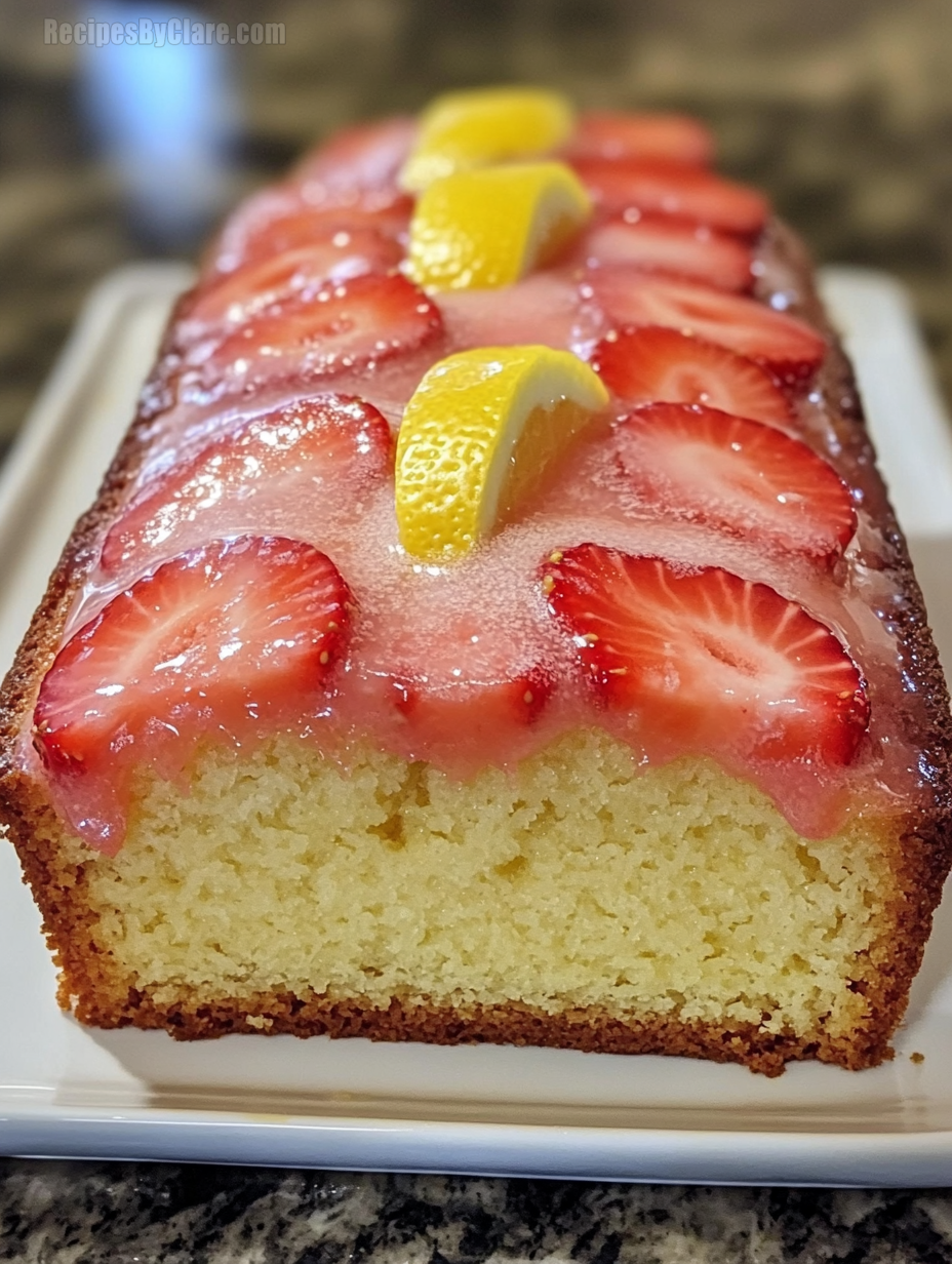 Strawberry Lemonade Pound Cake Loaf