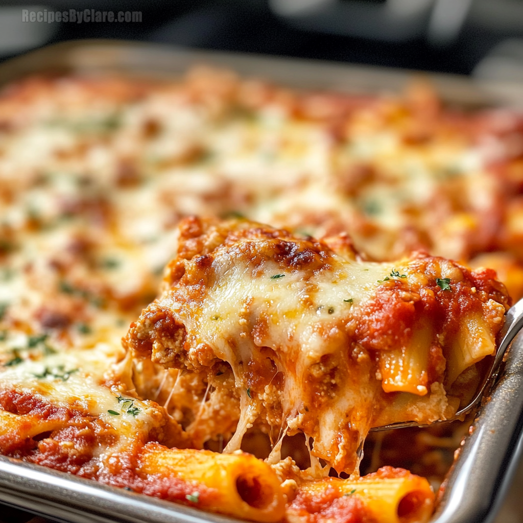 Cheesy Baked Ziti Delight