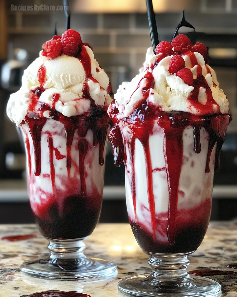 Halloween Vampire Ice Cream Floats