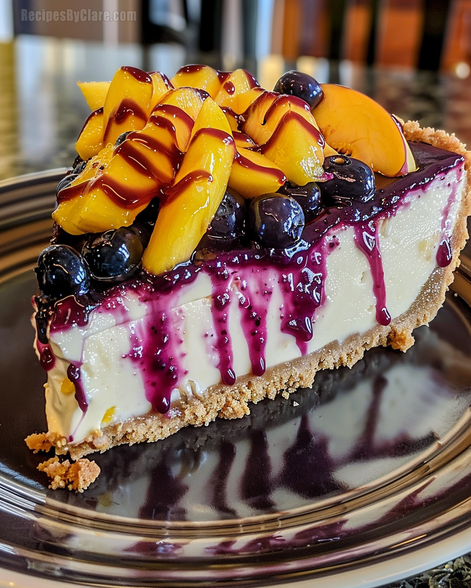 No-Bake Peach Blueberry Cheesecake