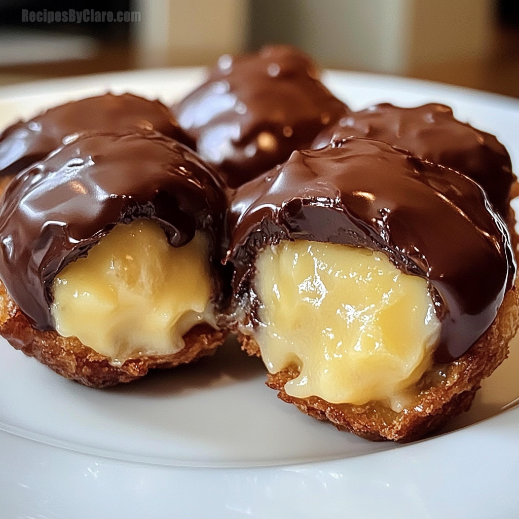 Chocolate-Covered Banana Pudding Stuffed Puffs