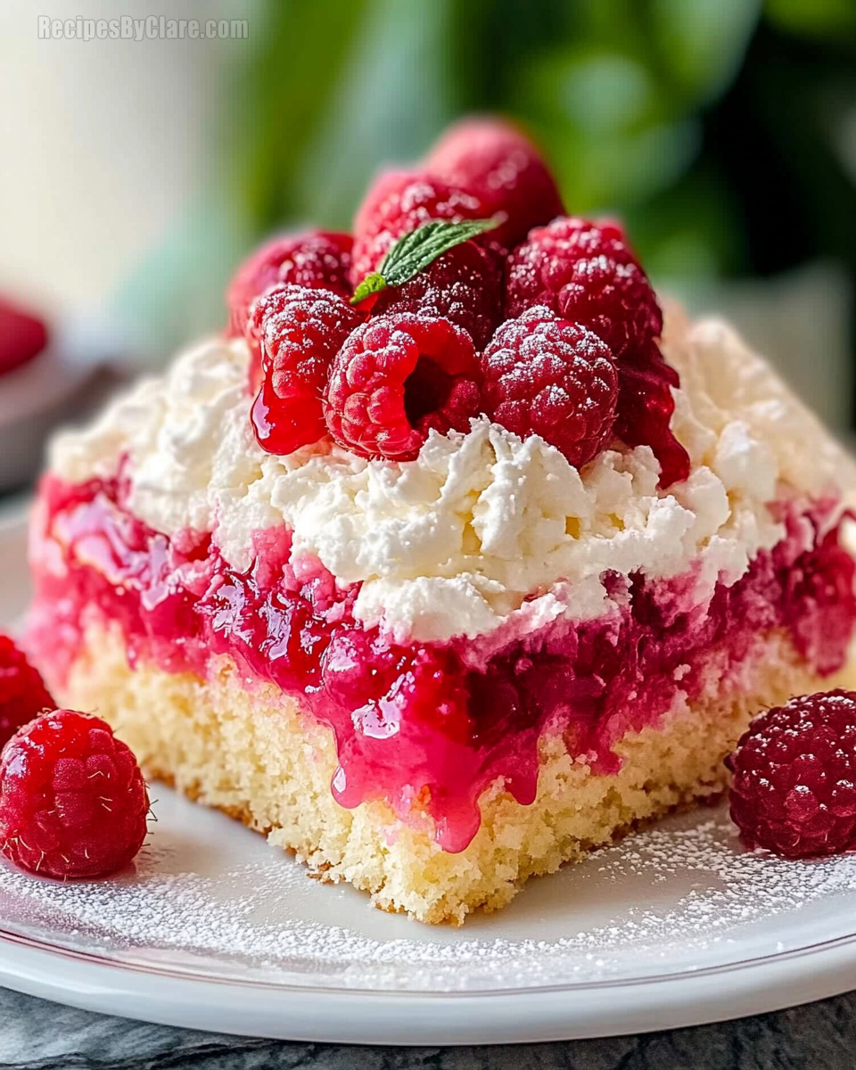 Raspberry Zinger Poke Cake