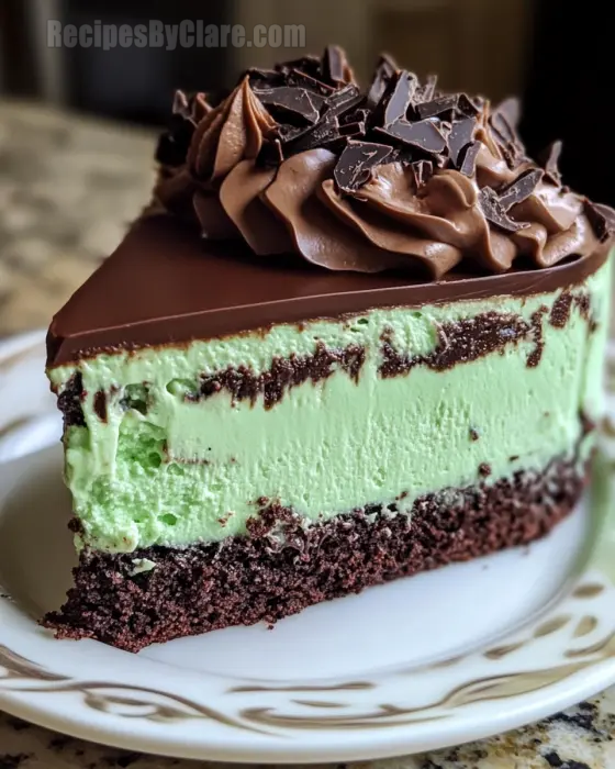 Mint Chocolate Fudge Cheesecake Cake