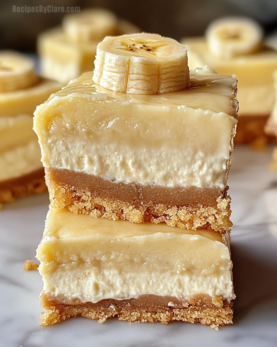 Creamy Banana Pudding Cheesecake Bars