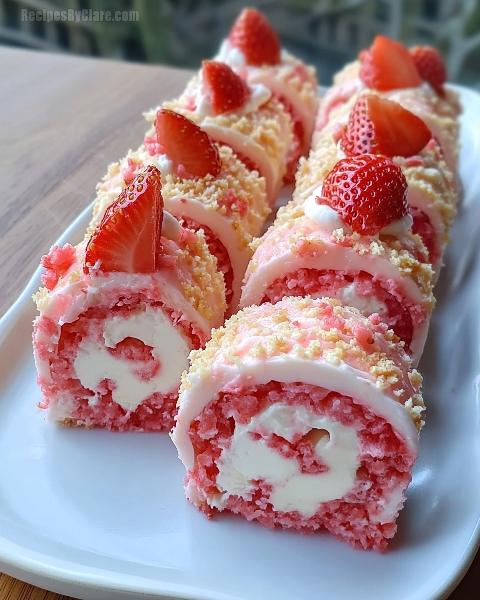 Strawberry Shortcake Cheesecake Rolls